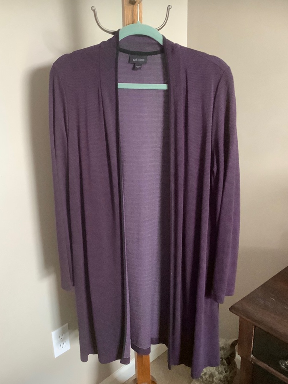 J. Jill Plum Open-Front Lightweight Cardigan
